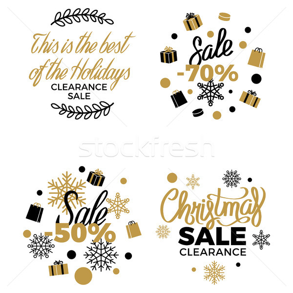 Best Christmas Clearance Discount Labels Poster Stock photo © robuart