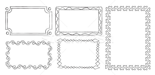 Zdjęcia stock: Kolekcja · ramki · wiry · prostokątny · trójkąt