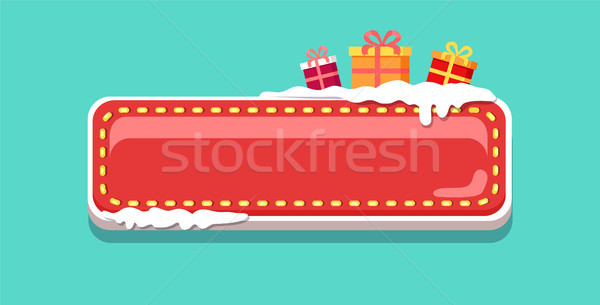 Christmas Web Button Covered with Snow Vector Icon Stock photo © robuart