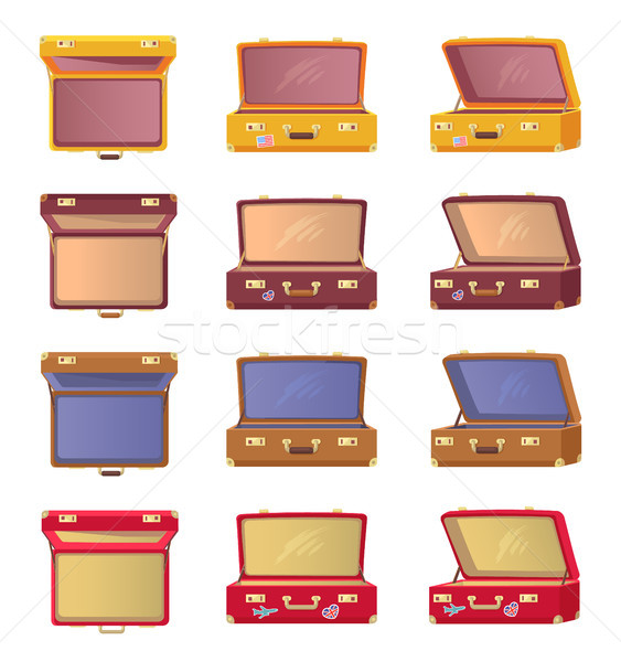 Lot of Opened Colorful Cases Vector Illustration Stock photo © robuart
