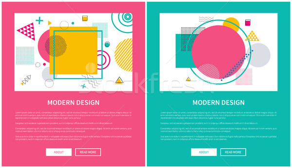 Modern Design of Web Posters with Buttons Vector Stock photo © robuart