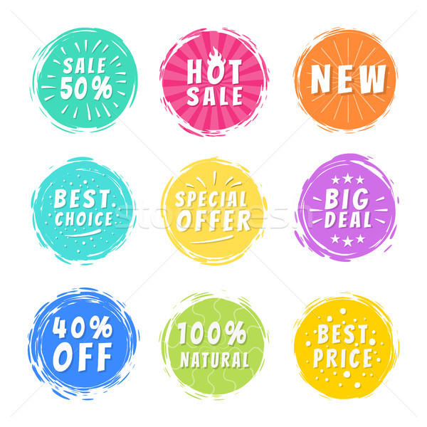 Sale 50 Best Choice Special Offer Promo Stickers Stock photo © robuart