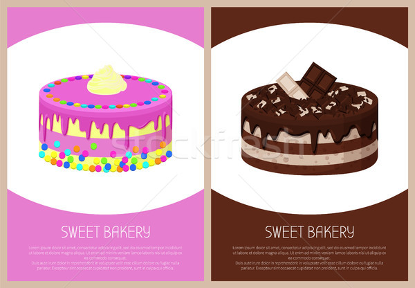 Cakes Variety Page Online Shop Vector Illustration Stock photo © robuart