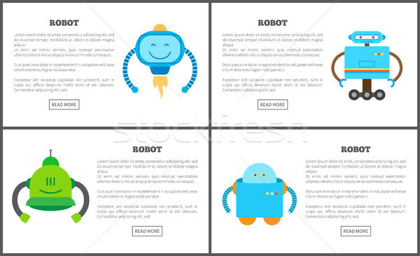 Robot Set of Web Pages Text Vector Illustration Stock photo © robuart