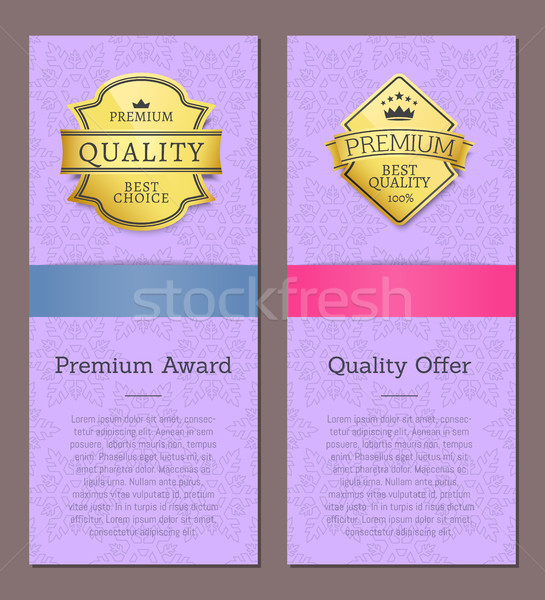 Stock photo: Premium Award Quality Offer Guarantee Promo Label
