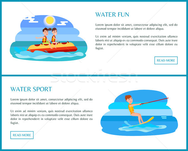 Water Sport Web Set with Text Vector Illustration Stock photo © robuart