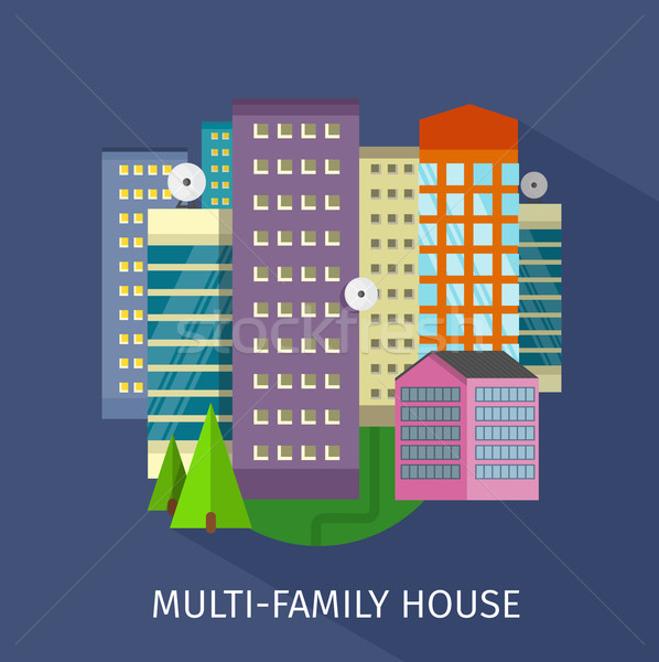 Multi-Family House Design Flat Stock photo © robuart