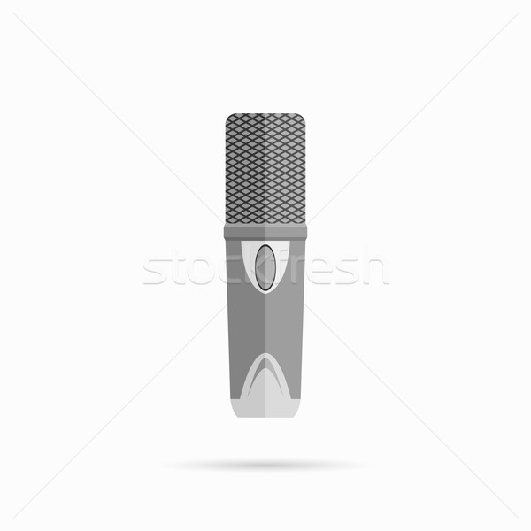 Microfon proiect izolat icoană epocă stand Imagine de stoc © robuart