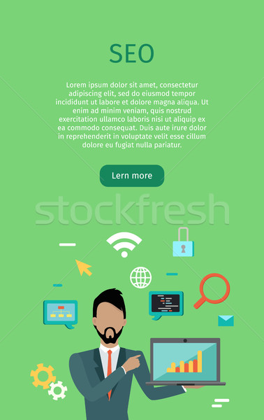 Seo vector web banners stijl banner Stockfoto © robuart