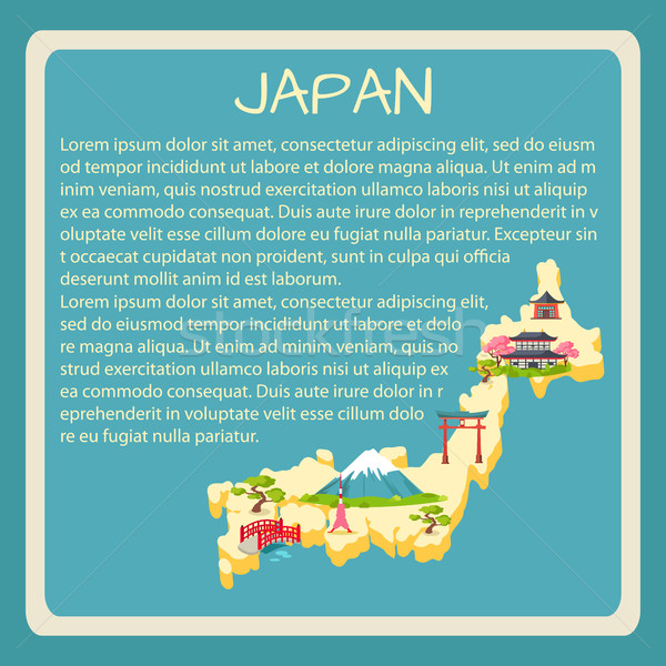 Japan Framed Vector Touristic Banner with Text Stock photo © robuart