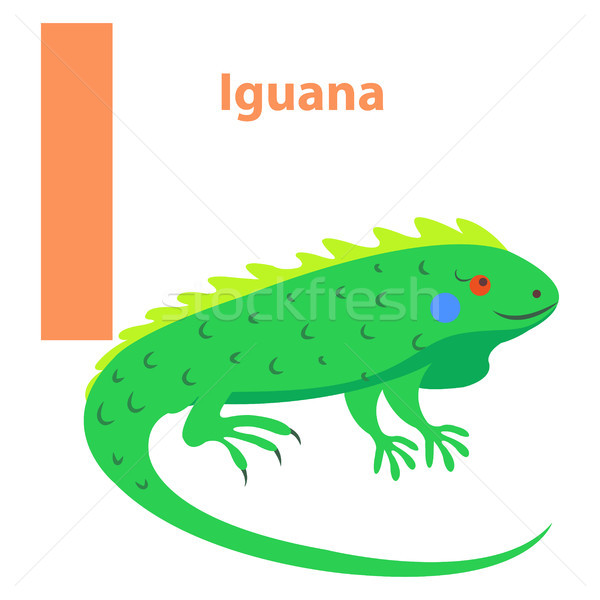 Alphabet for Children Character I Iguana Art Icon Stock photo © robuart