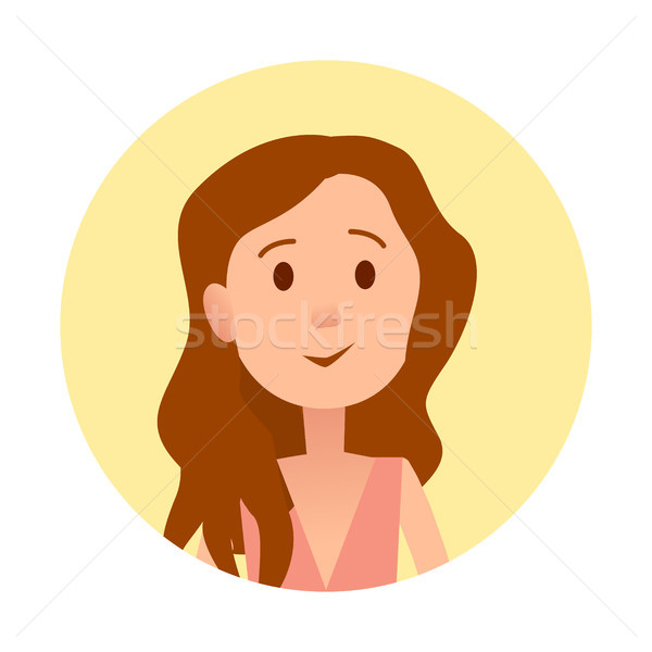 Pretty Female with Loose Wavy Hair Close-up Icon Stock photo © robuart