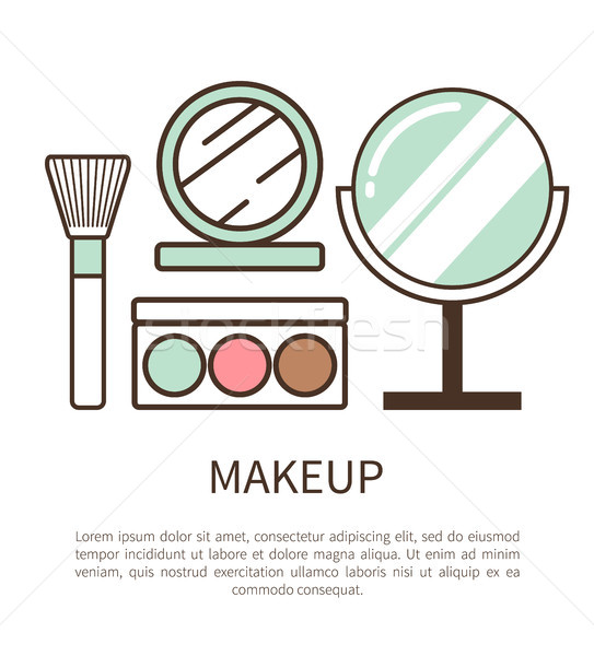 Makeup Poster with Text, Vector Illustration Stock photo © robuart