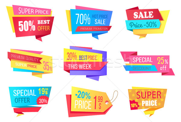 Lot of Super Price 50 Off Best Discount Banners Stock photo © robuart