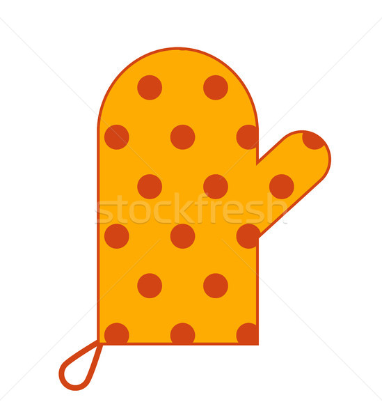 Oven-Glove Orange Color Potholder with Red Dots Stock photo © robuart