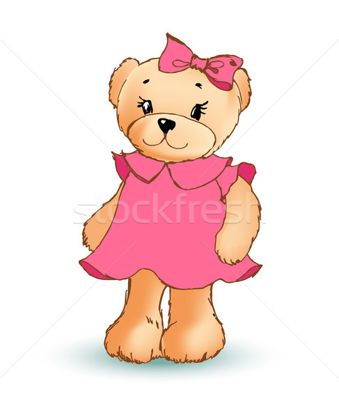 Modest Female Teddy Bear, Vector Illustration Stock photo © robuart