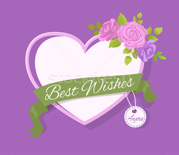 Legjobb kívánságok üdvözlőlap terv szív szív alak Stock fotó © robuart