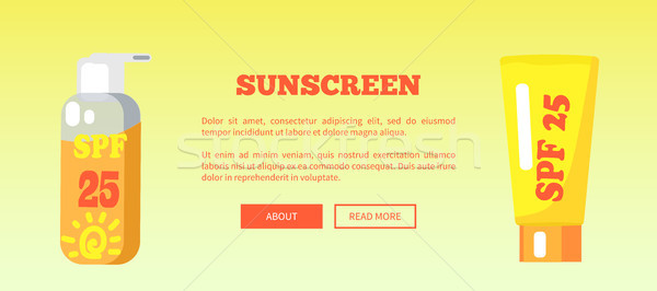 SPF Sunscreen Lotion Banner with Inscription Stock photo © robuart
