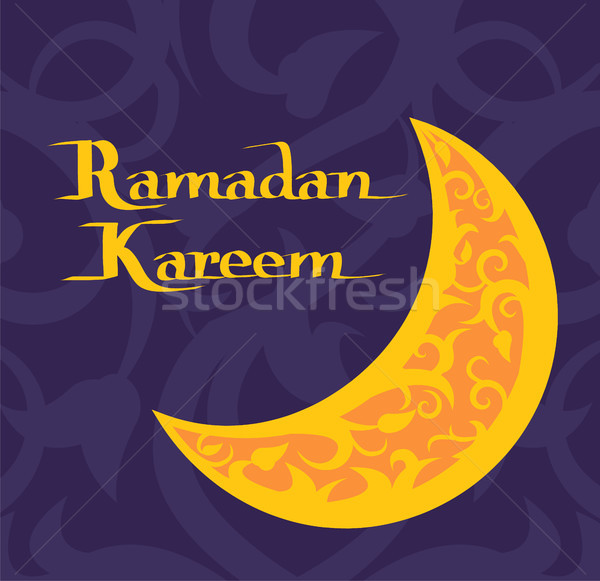 Ramadan Kareem Poster with Crescent Moon Muslim Stock photo © robuart