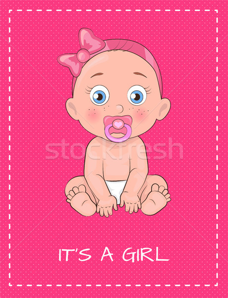 Its a Girl Poster Dedicated to Baby Shower Day Stock photo © robuart