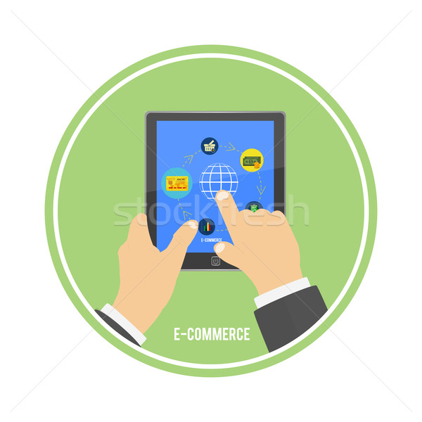 E-commerce infographic concept of purchasing Stock photo © robuart