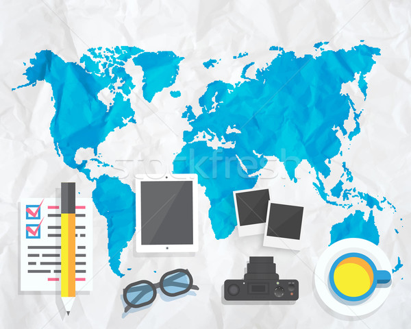 Creative map with camera glasses photos Stock photo © robuart