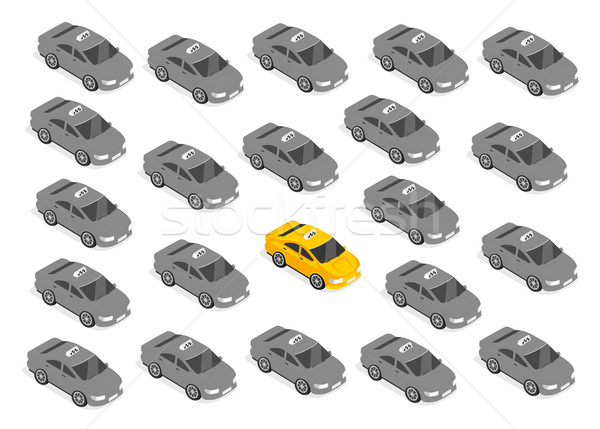 Flat 3d Isometric Car Taxi Stock photo © robuart