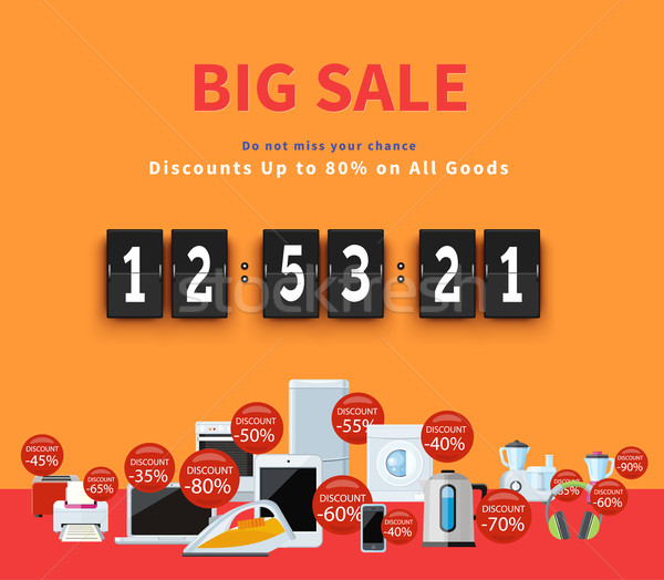 Countdown groß Design Einsparungen riesige Verkauf Stock foto © robuart