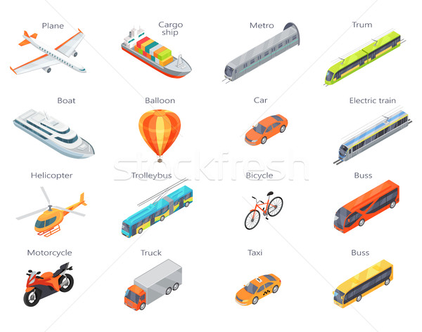 Vektor Transport Symbole Projektion Sammlung Stock foto © robuart