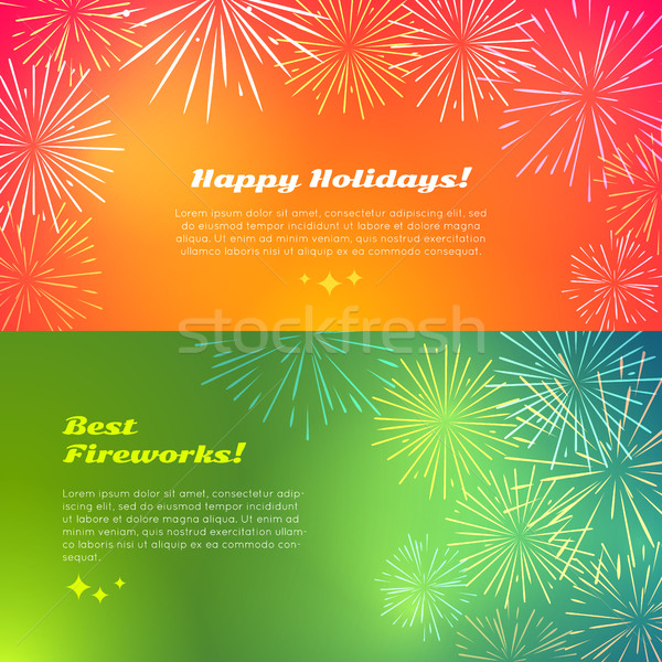 Happy Holidays. Best Fireworks. Salute Elements. Stock photo © robuart