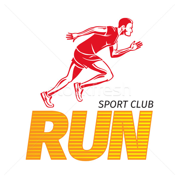 Stock photo: Run Sport Club. Jogging Man. Fast Jogger. Vector