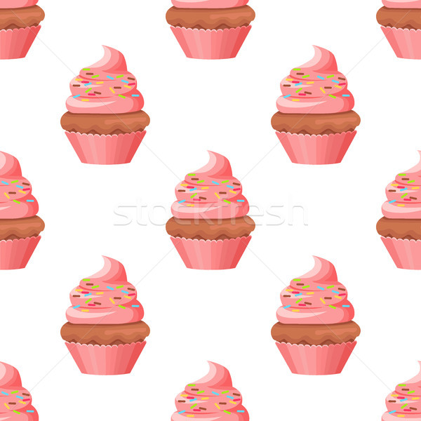 Stock photo: Cupcake with Chocolate Biscuit and Swirl Topping