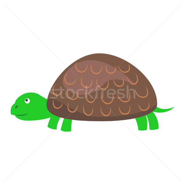 Cute Turtle Cartoon Flat Vector Sticker or Icon Stock photo © robuart