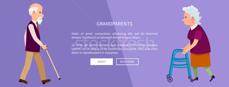 Grandparents Web Banner with Grandpa and Grandma Stock photo © robuart