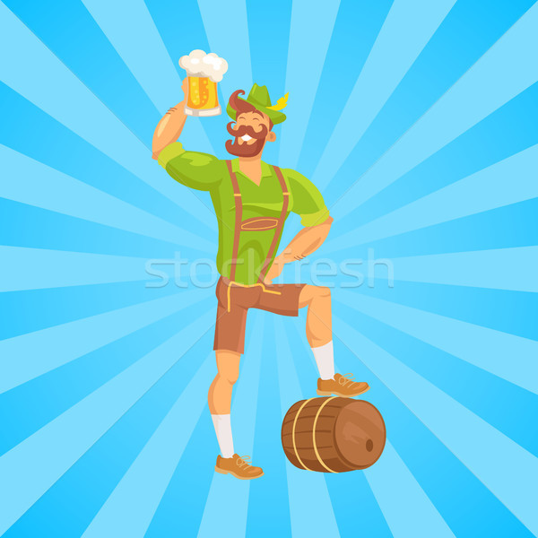 Foto stock: Barbado · hombre · potable · cerveza · masculina