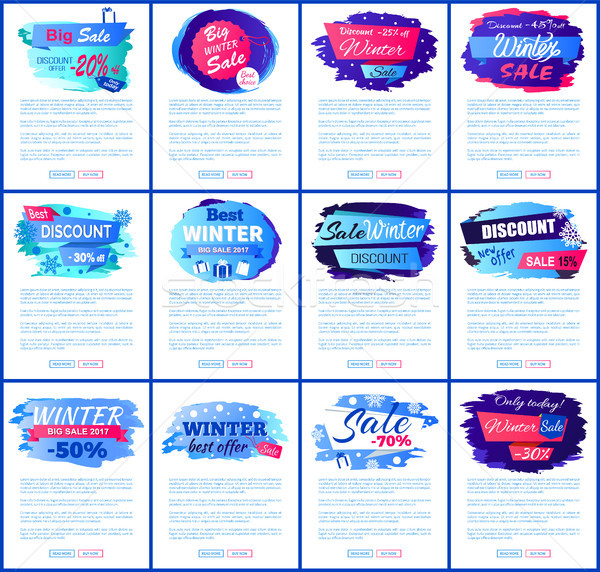 [[stock_photo]]: Grand · hiver · vente · affiches · douze