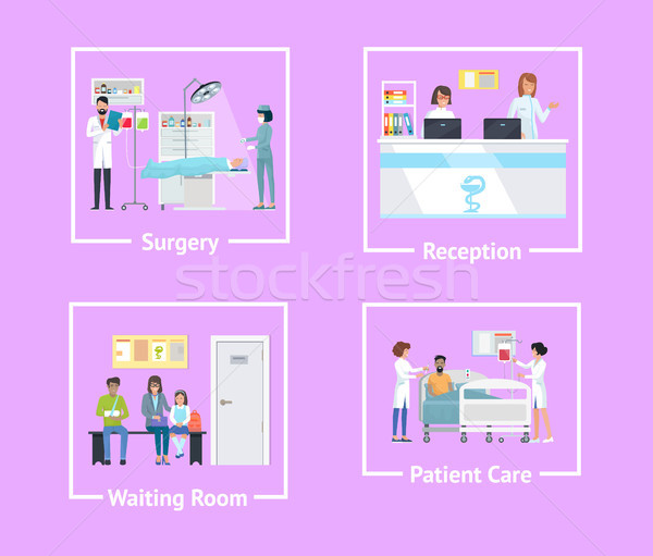 手術 招待會 粉紅色 候車室 病人 關心 商業照片 © robuart