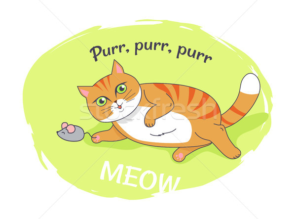 Nice плакат смешные котенка полосатый оранжевый Сток-фото © robuart