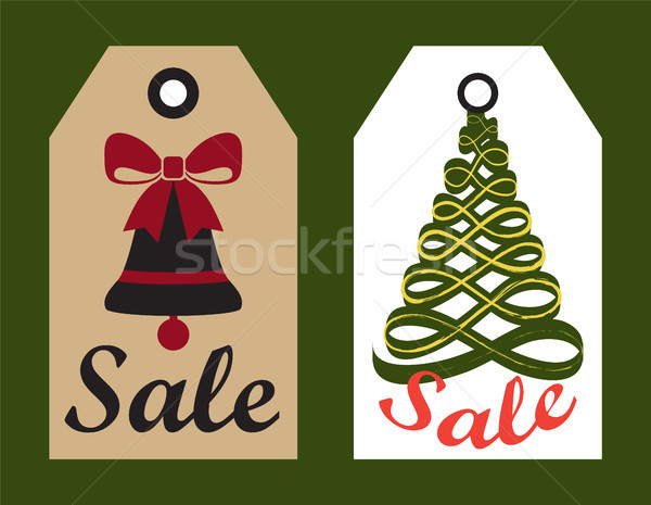 Sale Advertisement Ready to Use Hang Labels Trees Stock photo © robuart