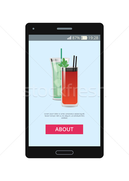 Two Cocktails Pictures on Smartphone s Display Stock photo © robuart