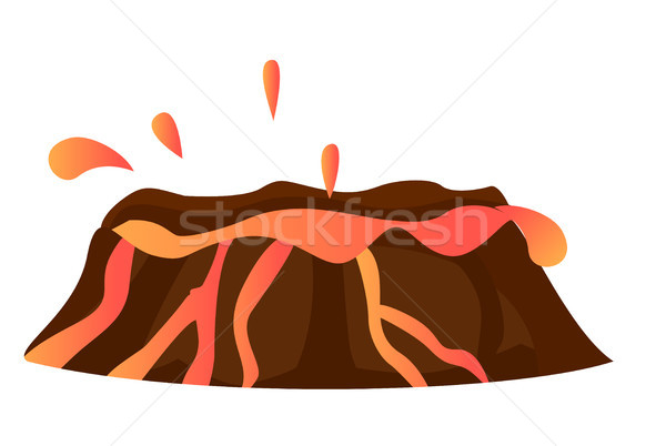 Splashing Hot Lava in Volcano Isolated Eruption Stock photo © robuart