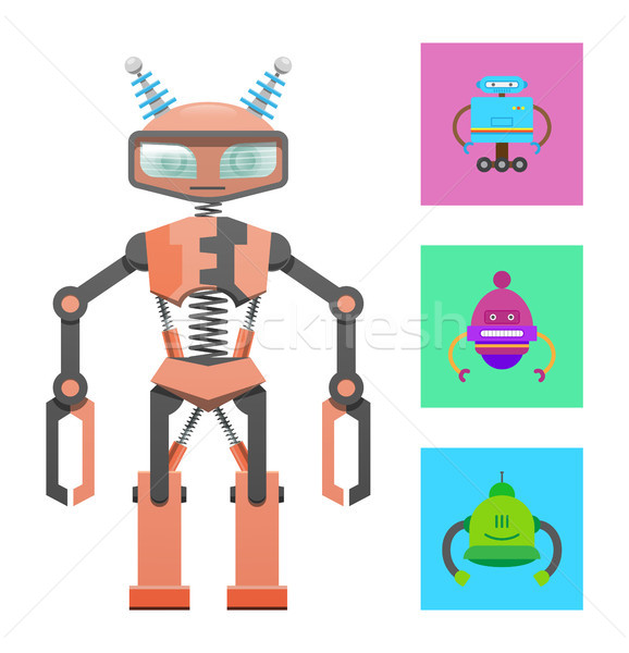 Humanoid Robot, Construction Sample, Color Banner Stock photo © robuart