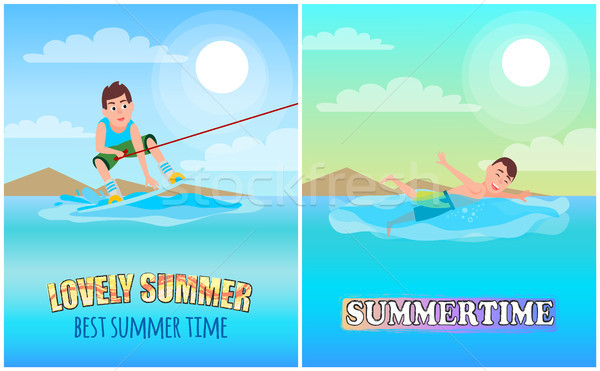 Best Lovely Summer Time, Color Vector Illustration Stock photo © robuart