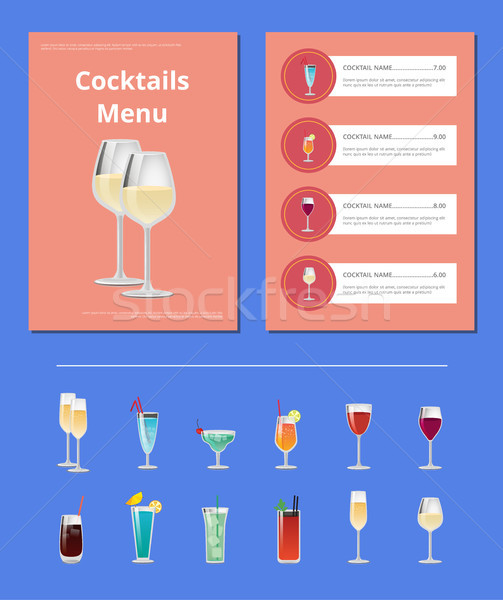 Cocktail Party Menu List Cocktail Price Ingredient Stock photo © robuart