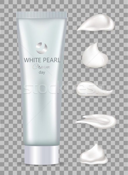 Tubo blanco perla crema piel minerales Foto stock © robuart
