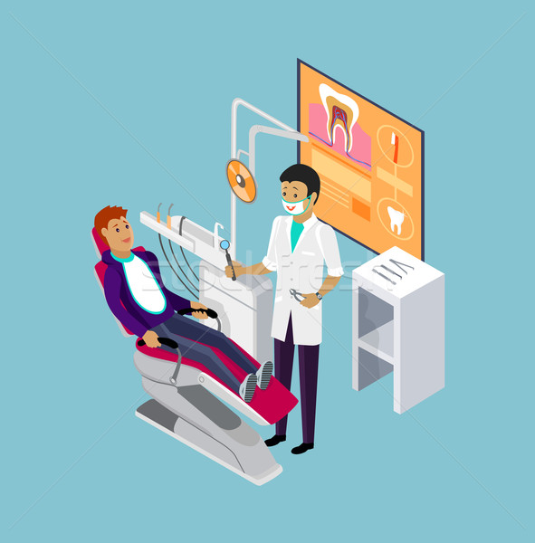 Isometric Dentist Office During Reception Patient Stock photo © robuart