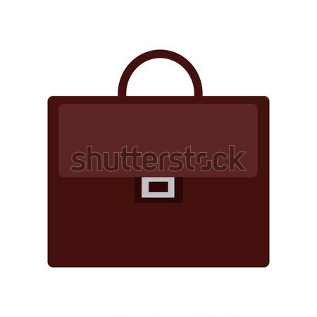 Brązowy teczki ikona skóry uchwyt biznesmen Zdjęcia stock © robuart