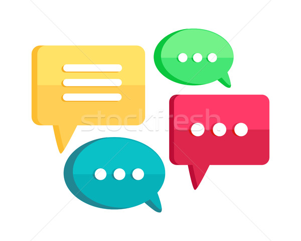 Set of Chat Web Bubbles Isolated. Interface Dialog Stock photo © robuart