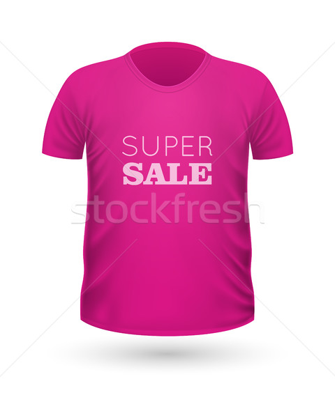 Super Sale Pink T-Shirt Isolated on White. Vector Stock photo © robuart
