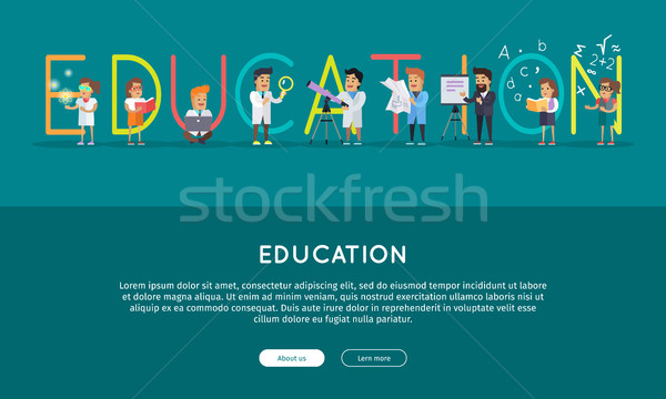 Education Conceptual Vector Web Banner in Flat Style Stock photo © robuart